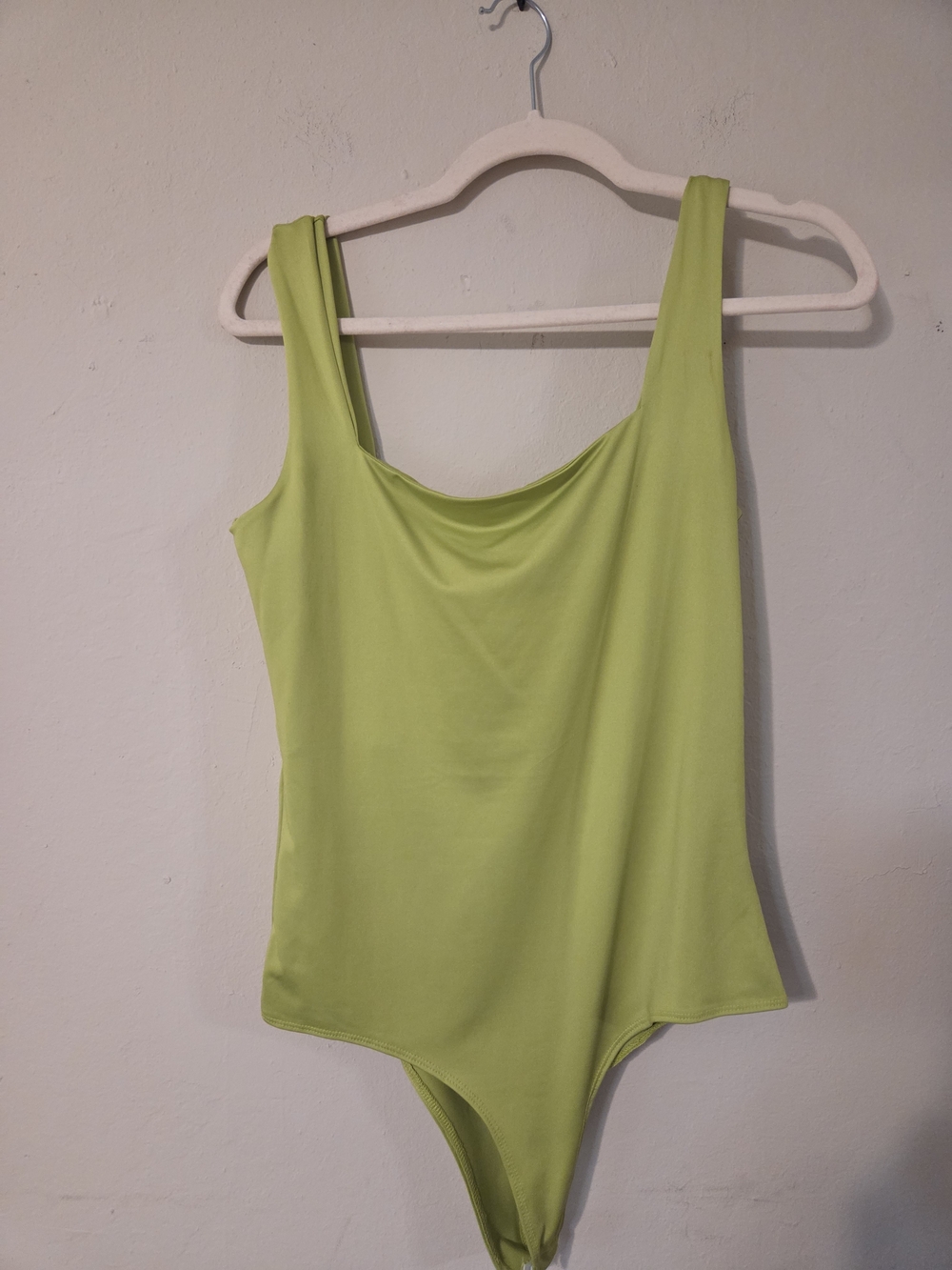 Bright Lime Green Scoop Neck Bodysuit